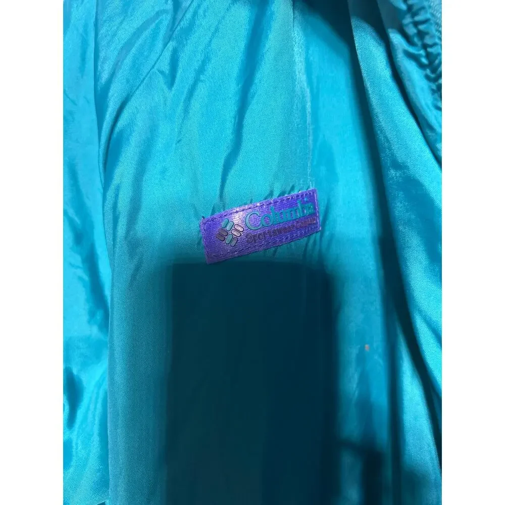 VTG Columbia Coat Large Blue Purple Gizmo Radial Sleeve Reversible Zip in Liner